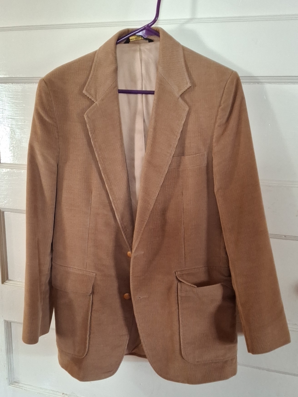 Haggar Tan Corduroy Sport Coat - Two-Button Blazer